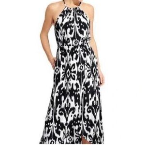 Athleta Black and White Halter Sundress Maxi